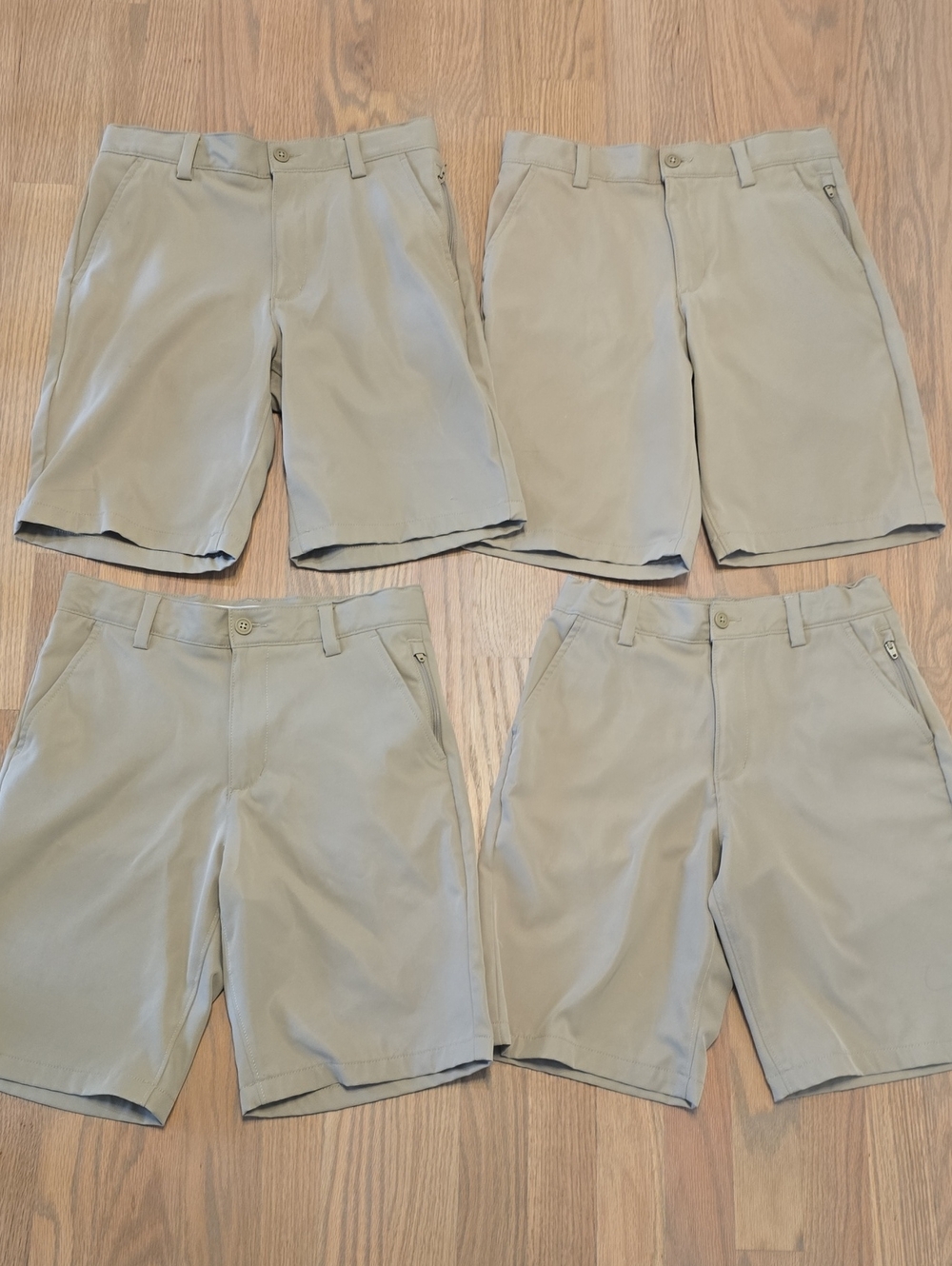 Lands' End Boys' Khaki/Tan Uniform Shorts - Set of 4